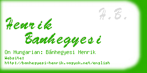 henrik banhegyesi business card